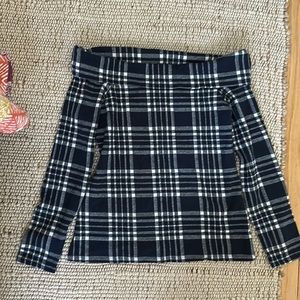 Banana republic plaid off the shoulder top NWT
